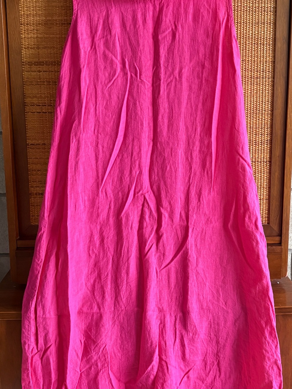 Francesca Bettini- 100% Linen, Hot Pink Cowl Neck dress